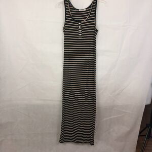 Heart & Hips Black/Brown Striped Maxi Dress Size Small